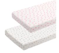 Drap-housse 70x140 lit d'enfant - Mousseline Babybay drap-housse - 100% coton protège-matelas, doux et respirant, adapté pour lit d'enfant et lit de petit enfant - doux lot de 2 (rose, 70x140cm)