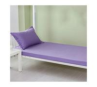 Drap Housse 80x190-200x200 Bonnet 15cm lit 2 Personne 100% Coton pour Protège Matelas Épais Couleur Unie Drap de Lit Uni (Color : Purple, Size : 120x190+15 cm)