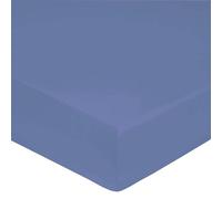 Drap Housse 90 x 190 Bonnet 30 cm qualité Percale 80 Fils (Bleu Cobalt)