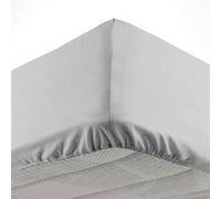 Drap housse 90 x 190 cm bonnet 30 cm Microfibre Oscar Gris Clair Gris G