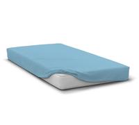Drap Housse 90x190 cm Bleu Ciel Bonnet 30 cm- Repassage Ultra Facile - Home linge passion