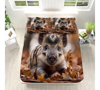 Drap Housse 90x190 cm Parure de Lit en Microfibre BrosséE Douce Camouflage Chasse Sanglier Draps-Housse Poche Profonde 30 cm, Drap-Housse Respirant pour Enfants, Adolescents et Adultes