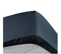 douceur d'intérieur, Drap Housse (90 x 190 cm) Percaline Bleu Nuit, Percale de Coton