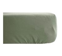 Drap housse 90x190 cm pur coton lavé PALACE vert sauge bonnet 30 cm