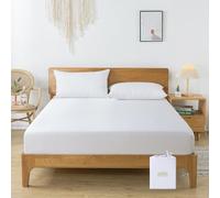 Drap Housse 90x200, Blanc, 35CM Grand Bonnet, Housse Matelas en Bambou-Soie Végétale, 1 Personne pour Enfant, Linge de Lit Soyeux et Refroidissant Été, Mieux Que Le Coton Egyptien