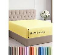 Drap-housse à poches très profondes, pour matelas de 45,7 cm à 61 cm d’épaisseur, pour lit double