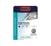Drap Housse Coton DODO - Antibactérien -90x190 cm - Blanc