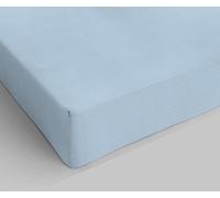 Drap Housse avec Coins pour lit Double, Coton, fabriqué en Italie, draps 170 x 200 cm avec Coin élastique, 25 cm, Bleu Clair