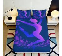 Drap Housse Ballet 3D Printed Microfibre Grand Bonnet Antidérapant Literie Matelas Ballet Mattress Fitted Cover Lavable pour Adulte 140x200x25cm