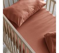 Drap Housse bébé Coton lavé - SOMEO Terracotta 70x140
