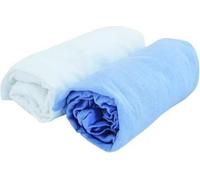 Drap housse bébé - DOMIVA - Lot 2 - Jersey - oeko-Tex - Blanc/Ciel - 70 x 140 cm