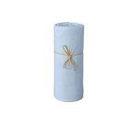 P'tit Basile Drap Housse 70x140 cm - Jersey peigné 100% Coton Bio - Bleu Ciel - pour Matelas bébé Enfant 70x140 ou 60x120 cm - Matière Extensible Pas de Repassage - Larges Profonds Bonnets