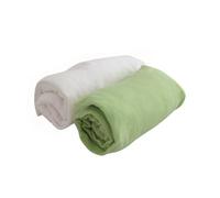 Drap housse bébé lot de 2 - DOMIVA - Blanc/anis - 70x140 cm - 100% coton