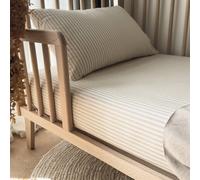 Drap Housse Bébé Percale De Coton Bio Rayé Rayé Lin 70X140