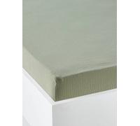 VERTBAUDET Drap Housse Bébé Uni en Gaze De Coton Bio Vert Sauge 60X120