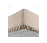Douceur d'Intérieur – Drap housse Lina – 180 x 200 cm – Bonnet 30 cm – 100% coton – Sable