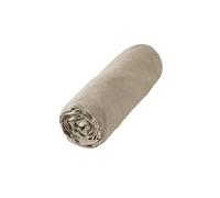Drap housse beige 180x200 cm lin -