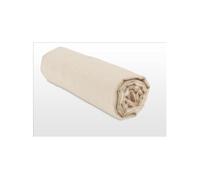 Lovely Home Drap housse 100% coton 180 x 200 avec bonnet 30 cm Beige clair