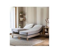 Drap housse beige pour lit articulé jersey extensible 2x80x200