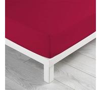 douceur d'intérieur, Drap Housse (140 x 190 cm) Biolina Bordeaux, 100% Coton Bio
