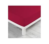 Drap housse Biolina en coton biologique bordeaux bonnet 30 cm 90x190