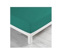 Douceur d'Intérieur Drap housse Biolina Émeraude 140 x 190 cm bonnet 30 cm 100% coton bio