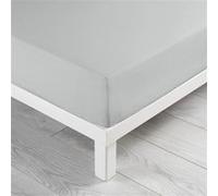douceur d'intérieur, Drap Housse (180 x 200 cm) Biolina Gris, 100% Coton Bio