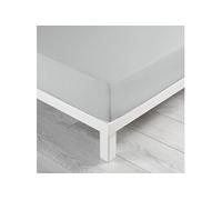 douceur d'intérieur, Drap Housse (90 x 190 cm) Biolina Gris, 100% Coton Bio