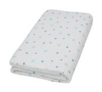 Drap-Housse Blanc Imprime Flocon Etoiles Aqua 70 X 140 Cm Blanc