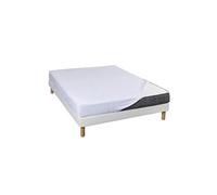Drap housse blanc jersey coton Lycra Tencel 160x210