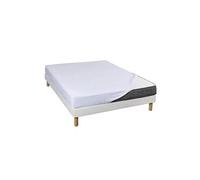 Terre de Nuit - Drap Housse Blanc Jersey Coton Lycra Tencel 180x210 - - Blanc - Uni