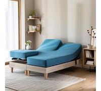 Drap Housse Bleu Canard pour lit articulé Jersey Extensible 2x80x200