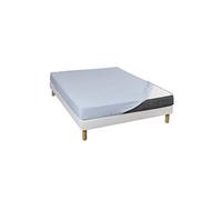 Drap housse bleu jersey coton Lycra Tencel 180x210