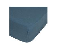 - Drap Housse bonnet 30 cm 100% Lin 160x200 cm - Bleu canard