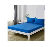 Drap Housse Bonnets 20cm Pour Matelas Épais Drap-housse En Coton Confortable Housse De Matelas Protege Matelas Drap De Lit 1/2 Personne Doux Et Un Ajustement Parfait ( Color : Blue A , Size : 90x190+2
