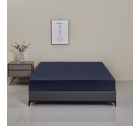 Drap-housse brossé avec poche profonde de 30 cm, imperméable, infroissable, respirant, avec élastique tout autour pour un confort de qualité hôtelière, 100 x 200 cm, bleu marine