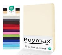 Drap-Housse Buymax® 160X200Cm Coton 100% Jersey, Hauteur De Matelas Jusqu'À 25 Cm, Couleur Beige