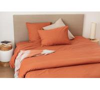 Drap Housse Cap Ferret Coton Lavé, 160cm x 200cm, Gingembre