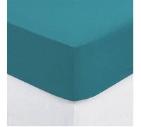 Drap-housse ""Carina"" coton bleu canard 140x190cm - Atmosphera createur d'interieur