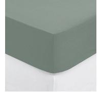 Atmosphera Drap-housse en coton – vert céladon – bonnet H30 cm – 90x190 cm