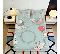 Drap Housse Cartoon Animaux 3D Imprimé Microfibre Grande Profondeur Antidérapant Ensemble Chambre Cartoon Animaux Mattress Fitted Cover Lavable 90x200x25cm