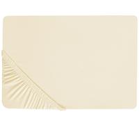 Drap-housse Classique avec Bordure Élastique 160 x 200 cm Coton Beige Janbu