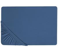 Drap-housse Classique Bordure Élastique 180 x 200 cm en Coton Bleu Marine Janbu