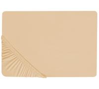 Drap-housse Classique Bordure Élastique 90 x 200 cm en Coton Beige Sable Janbu