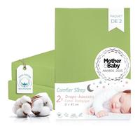 Drap Housse Cododo 50x83 cm - Lot de 2 - 100% Coton Biologique - Vert Drap Housse Bebe - Doux et Respirant 51x85 cm