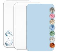 Drap Housse Cododo 55x90cm (Lot de 2) + 1 Alèse Imperméable Protège Matelas Cododo - Set 2+1 Draps Cododo et Alèse Cododo - Oeko-TEX (Blanc/Bleu, 55 x 90 cm)