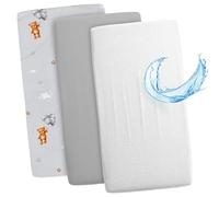 Drap Housse Cododo pour Nacelle Ensemble de 2 Draps Lot de 3 : 120 x 60 cm avec Protege Matelas Impermeable - Alese Bebe Compatible avec Berceaux Landeau Couffin et Poussette Enfant