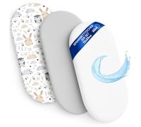 Drap Housse Cododo pour Nacelle Ensemble de 2 Draps Lot de 3 : 33x72 cm avec Protege Matelas Impermeable - Alese Bebe Compatible avec Berceaux Landeau Couffin et Poussette Enfant 33 x 72