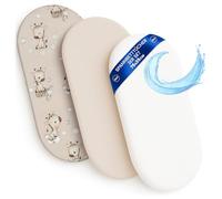 Drap Housse Cododo pour Nacelle Ensemble de 2 Draps Lot de 3 : 35x75 cm avec Protege Matelas Impermeable - Alese Bebe Compatible avec Berceaux Landeau Couffin et Poussette Enfant 35 x 75