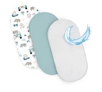 Drap Housse Cododo pour Nacelle Ensemble de 2 Draps Lot de 3 : 35x75 cm avec Protege Matelas Impermeable - Alese Bebe Compatible avec Berceaux Landeau Couffin et Poussette Enfant 35 x 75